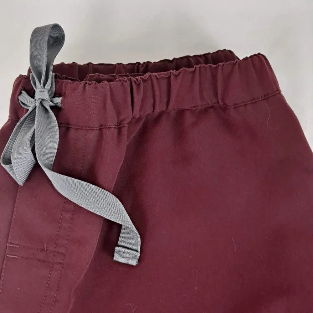 FIGS Mens Size Small Pisco Basic Scrub Pant Dark Red 4 Pockets Elastic Waist